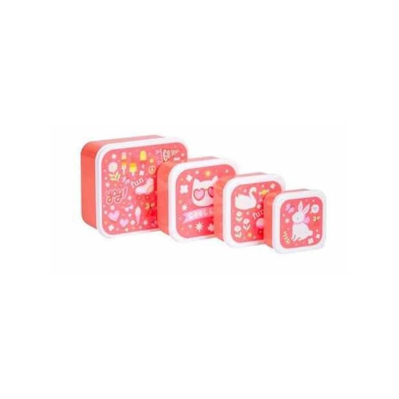 Coffret dejeuner et collation - Fun rose : chezlescanailles Coffret dejeuner et collation - Fun rose : chezlescanailles