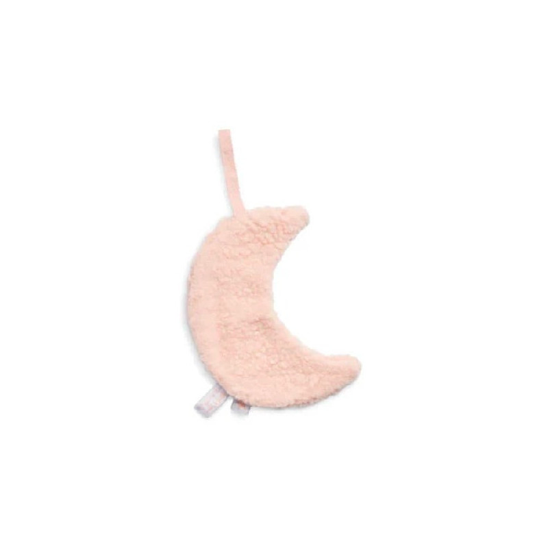 Doudou attache sucette Lune pale pink-chezlescanailles Doudou attache sucette Lune pale pink-chezlescanailles