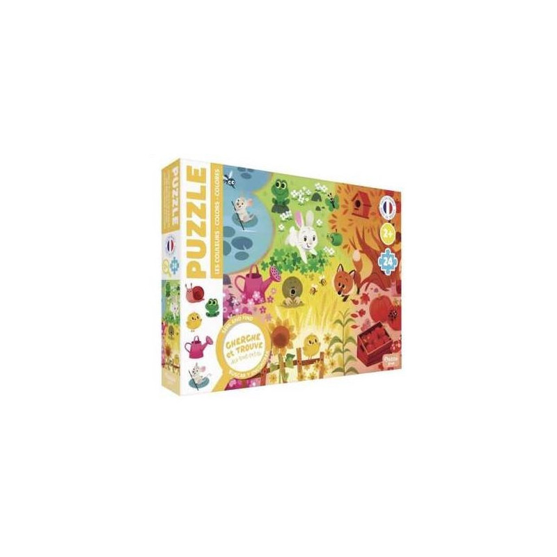 Puzzle cherche et trouve des tout petits - Les couleurs : chezlescanailles