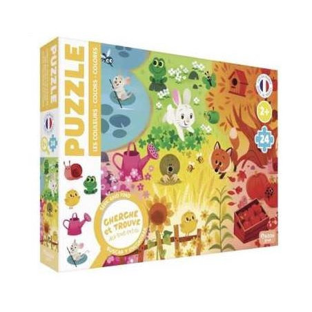 Puzzle cherche et trouve des tout petits - Les couleurs : chezlescanailles