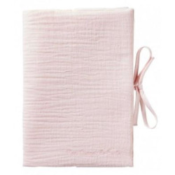 Protège carnet de santé rose blush gaze coton - BB&Co : chezlescanailles