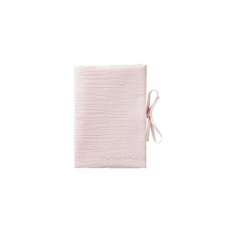 Protège carnet de santé rose blush gaze coton - BB&Co : chezlescanailles