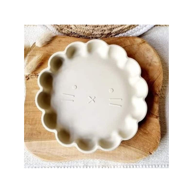 Assiette lion beige : chezlescanailles
