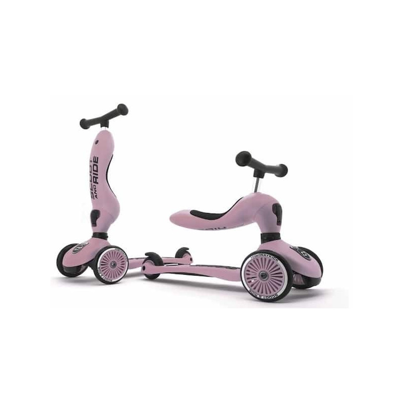 Porteur et Trottinette 2-1 HIGHWAYKICK 1 - Rose : chezlescanailles