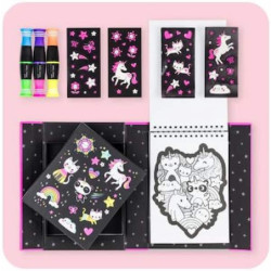 Set de coloriage - neon licornes et amis : chezlescanailles