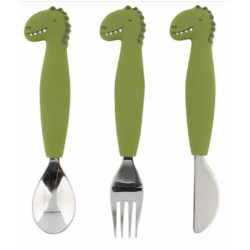 Couverts en silicone trio - Mr Dino : chezlescanailles