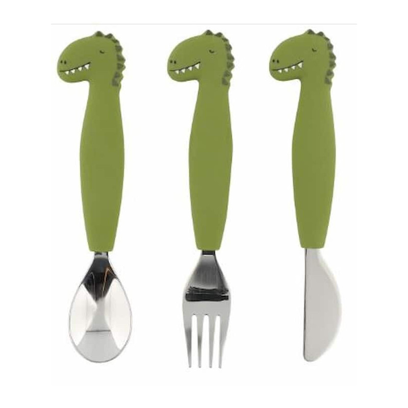 Couverts en silicone trio - Mr Dino : chezlescanailles