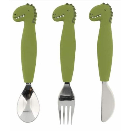 Couverts en silicone trio - Mr Dino : chezlescanailles