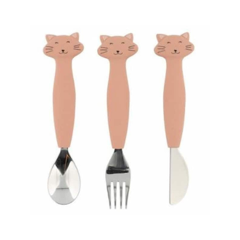 Couverts en silicone trio - Mr Chat : chezlescanailles Couverts en silicone trio - Mr Chat : chezlescanailles