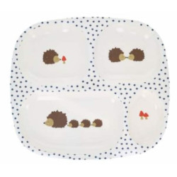 Assiette compartiments herisson : chezlescanailles