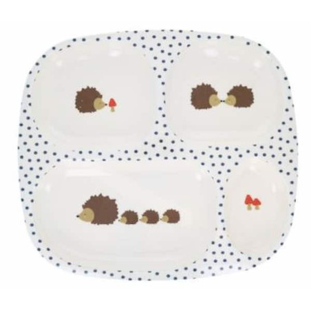 Assiette compartiments herisson : chezlescanailles