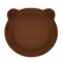 Assiette ours silicone ventouse camel : chezlescanailles