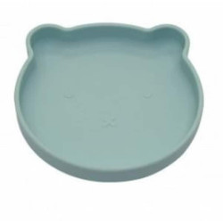 Assiette ours silicone bleu ciel : chezlescanailles 