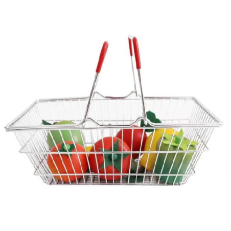 Panier de course en métal rouge-chezlescanailles