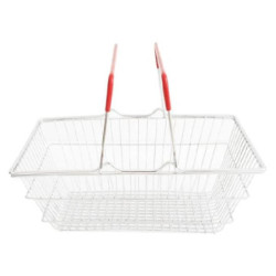 Panier de course en métal rouge-chezlescanailles