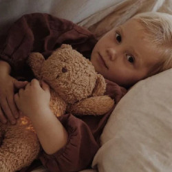 Peluche Lumiere-Sons Ours Organique Moonie Cappuccino-chezlescanailles