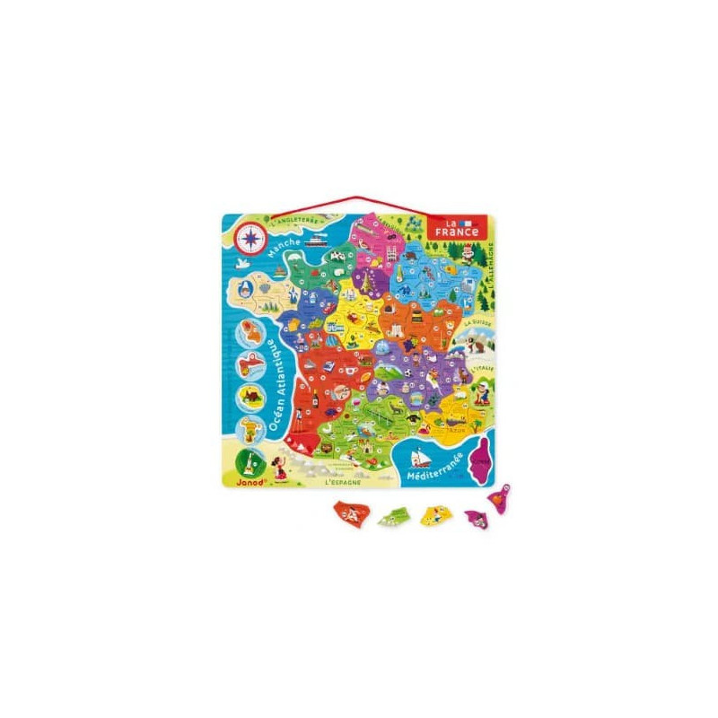 Puzzle Carte France Magnetique 93 pieces-chezlescanailles