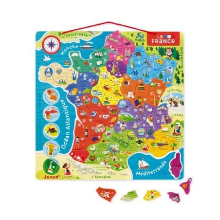 Puzzle Carte France Magnetique 93 pieces-chezlescanailles