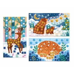 Mosaic belle hiver - 3 tableaux : chezlescanailles