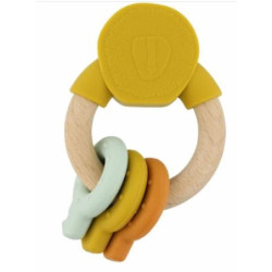 Anneau d activites en silicone et bois  - Mr lion : chezlescanailles