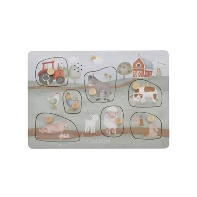 Puzzle sonore en bois fsc - litle farm : chezlescanailles