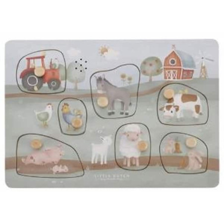 Puzzle sonore en bois fsc - litle farm : chezlescanailles