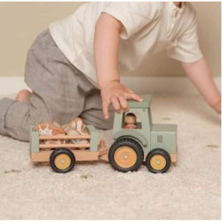 Tracteur avec remorque en bois FSC- Little farm : chezlescanailles 
