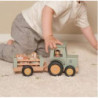 Tracteur avec remorque en bois FSC- Little farm : chezlescanailles 