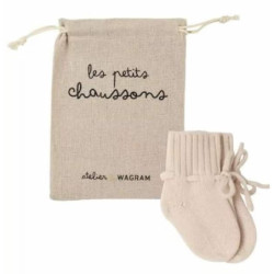 Chaussons mérinos - écrus  : chezlescanailles