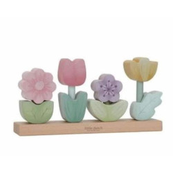Puzzle fleurs à empiler en bois - Fairy garden : chezlescanailles