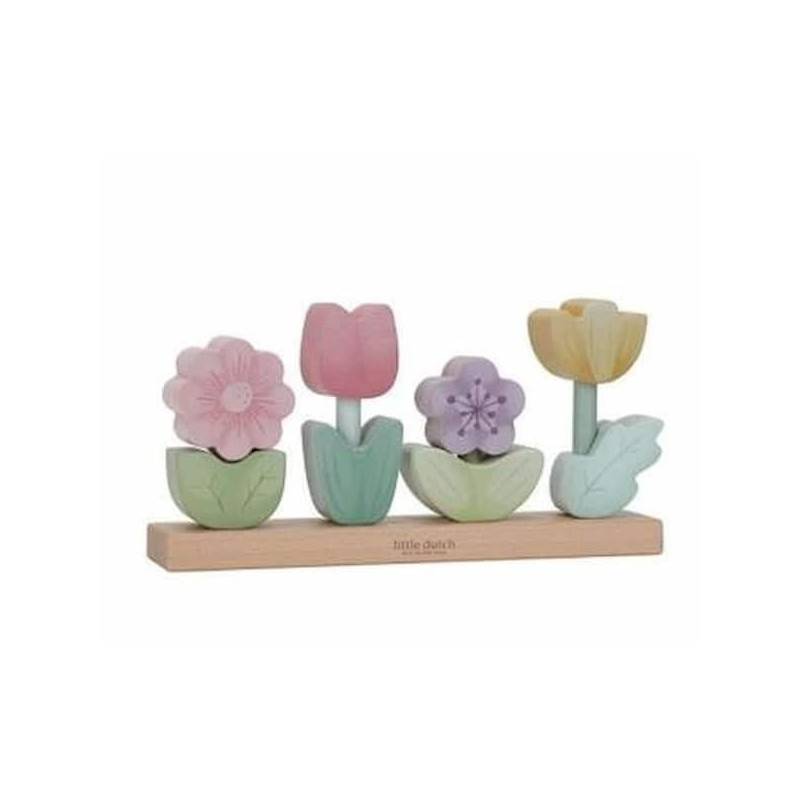 Puzzle fleurs à empiler en bois - Fairy garden : chezlescanailles