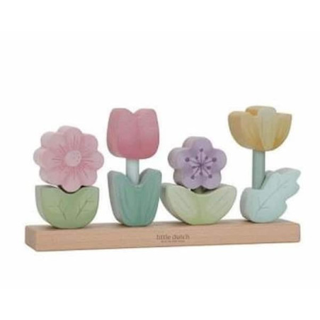 Puzzle fleurs à empiler en bois - Fairy garden : chezlescanailles