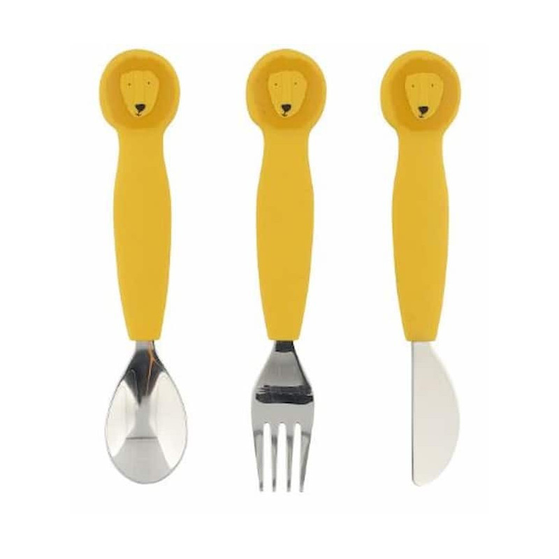 Couverts en silicone trio - Mr Lion : chezlescanailles