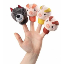 Marionnettes a doigt - loup et  cochons : chezlescanailles