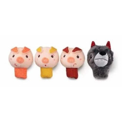 Marionnettes a doigt - loup et  cochons : chezlescanailles